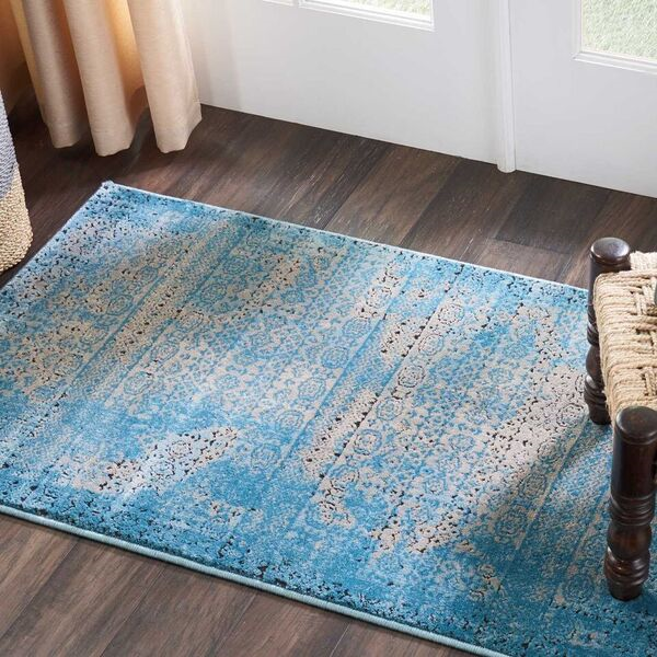 Nourison Clearance Karma KRM01 Blue Rug