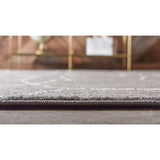 unique loom geometric trellis frieze trf002dgr dark gray rug