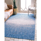 unique loom outdoor ombre omd016blu blue rug