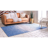 unique loom outdoor ombre omd016blu blue rug