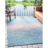 unique loom outdoor ombre omd016aqb aqua blue rug