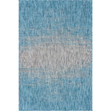 Unique Loom Outdoor Ombre OMD016AQB Aqua Blue Rug