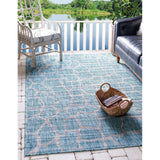 unique loom outdoor giraffe osf001aqb aqua blue rug