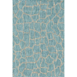 Unique Loom Outdoor Giraffe OSF001AQB Aqua Blue Rug