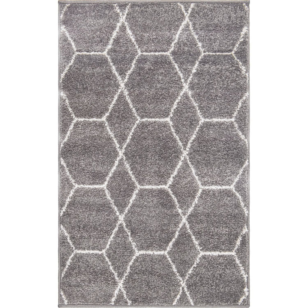 unique loom geometric trellis frieze trf002dgr dark gray rug