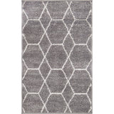 Unique Loom Geometric Trellis Frieze TRF002DGR Dark Gray Rug