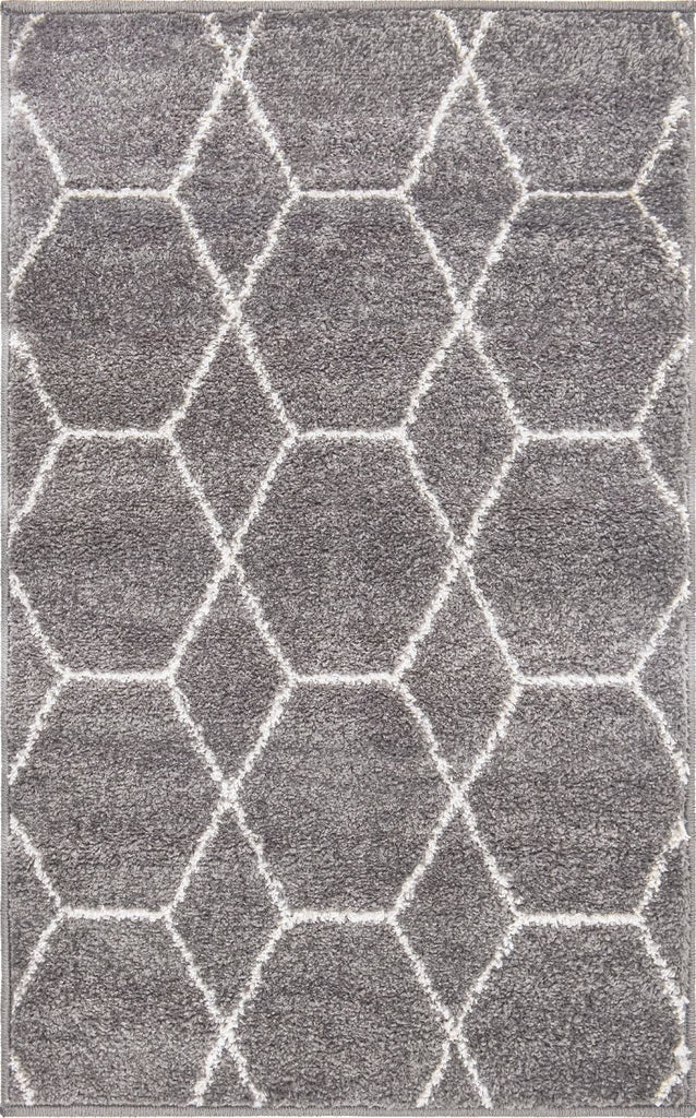 unique loom geometric trellis frieze trf002dgr dark gray rug