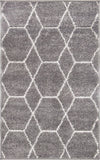 unique loom geometric trellis frieze trf002dgr dark gray rug