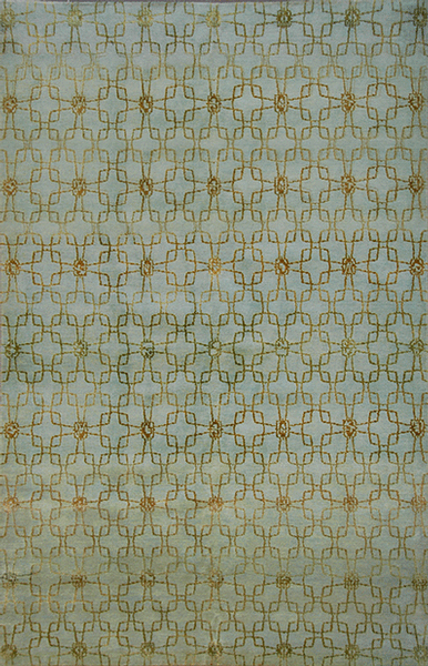 Tibet Rug Company 100 CT w/ Silk Delphine Blue Rug