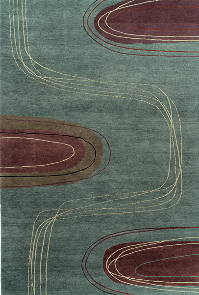 Tibet Rug Company 80 CT Meander Teal Rug